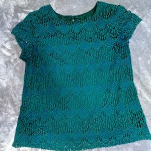 Green Lace Loft top